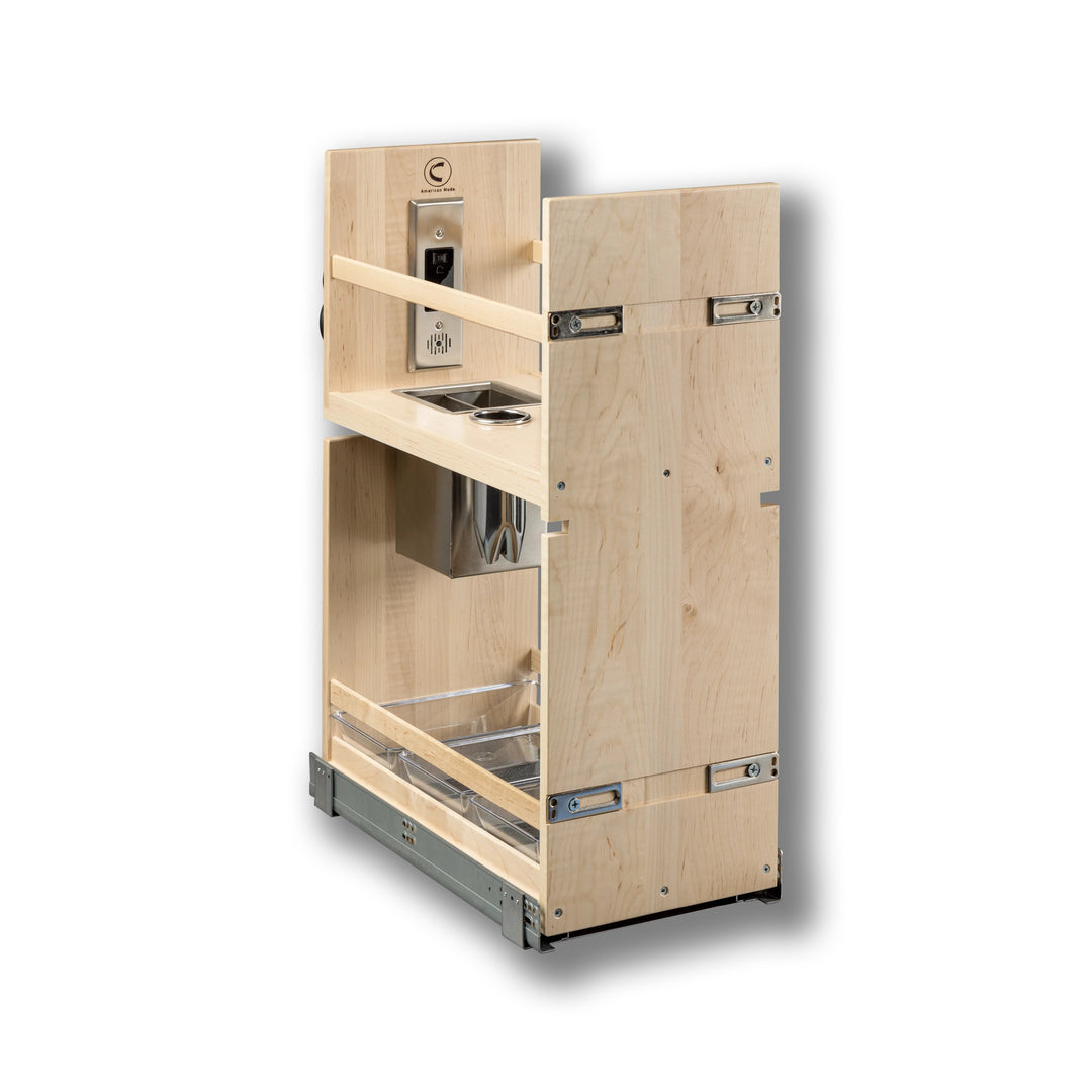Vanity Grooming Organizer with Electric in maple, studio view 4