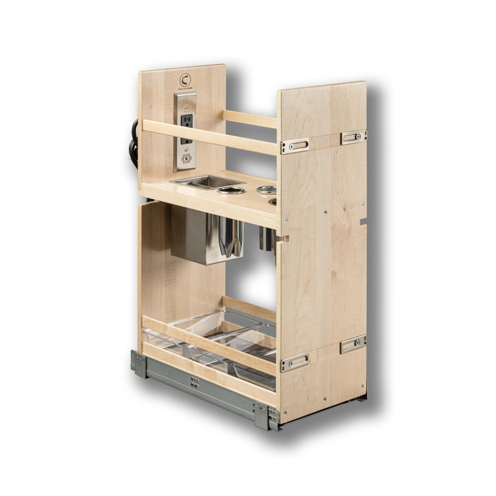 Vanity Grooming Organizer with Electric in maple, studio view 5