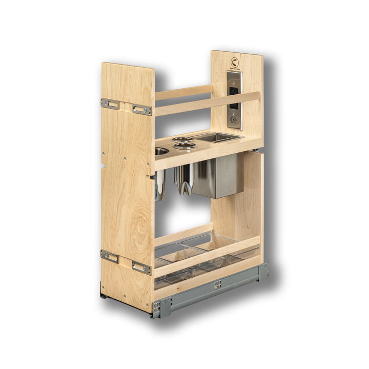 Vanity Grooming Organizer with Electric in maple