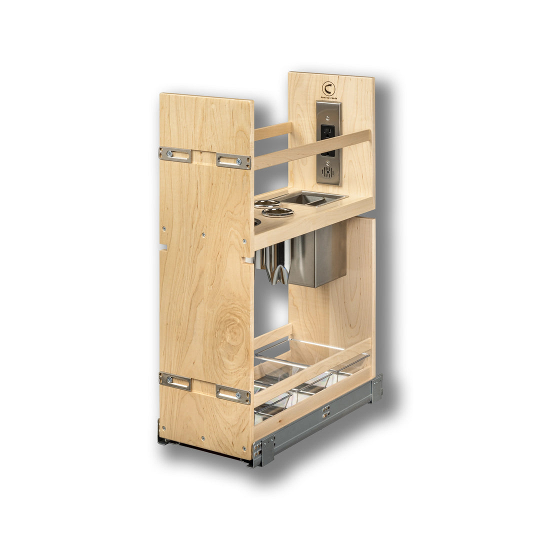 Vanity Grooming Organizer with Electric in maple, studio view 2