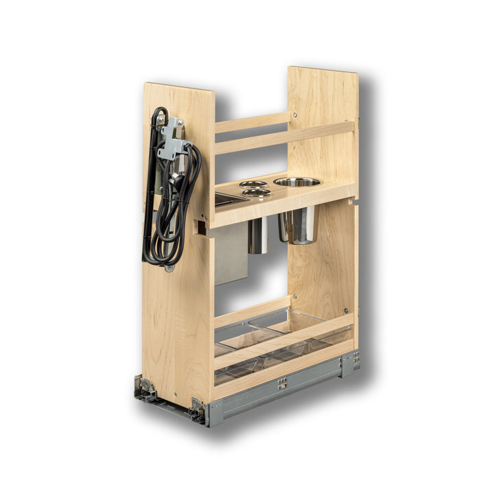 Vanity Grooming Organizer with Electric in maple, studio view 3