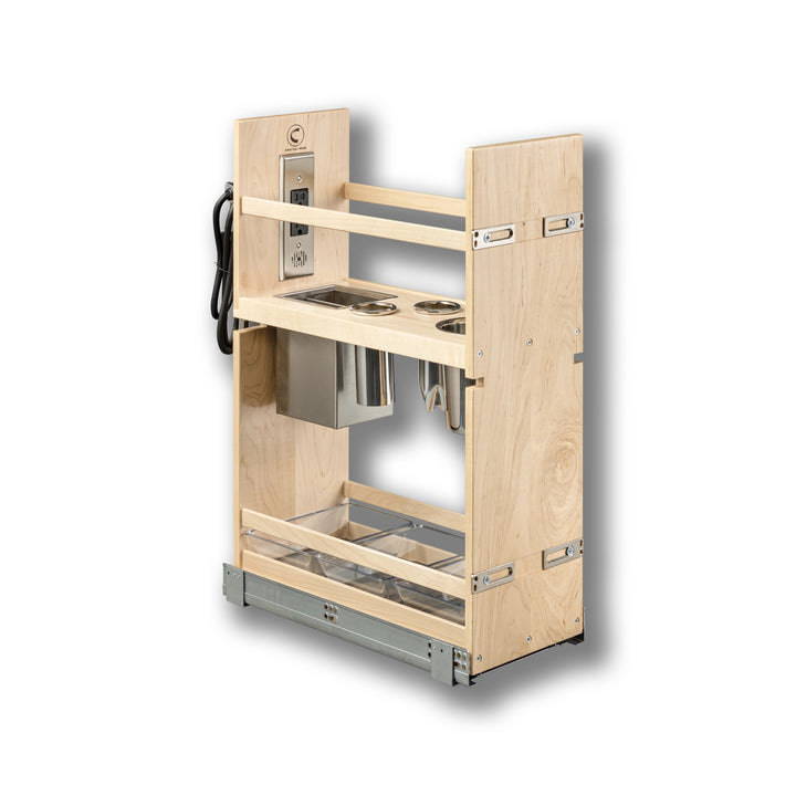 Vanity Grooming Organizer with Electric in maple, studio view 5