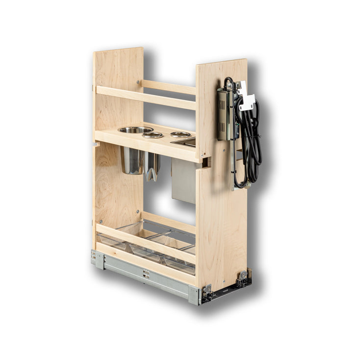 Vanity Grooming Organizer with Electric in maple, studio view 6