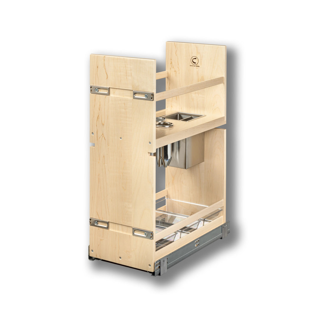 Vanity Grooming Organizer without Electric in maple, studio view 2