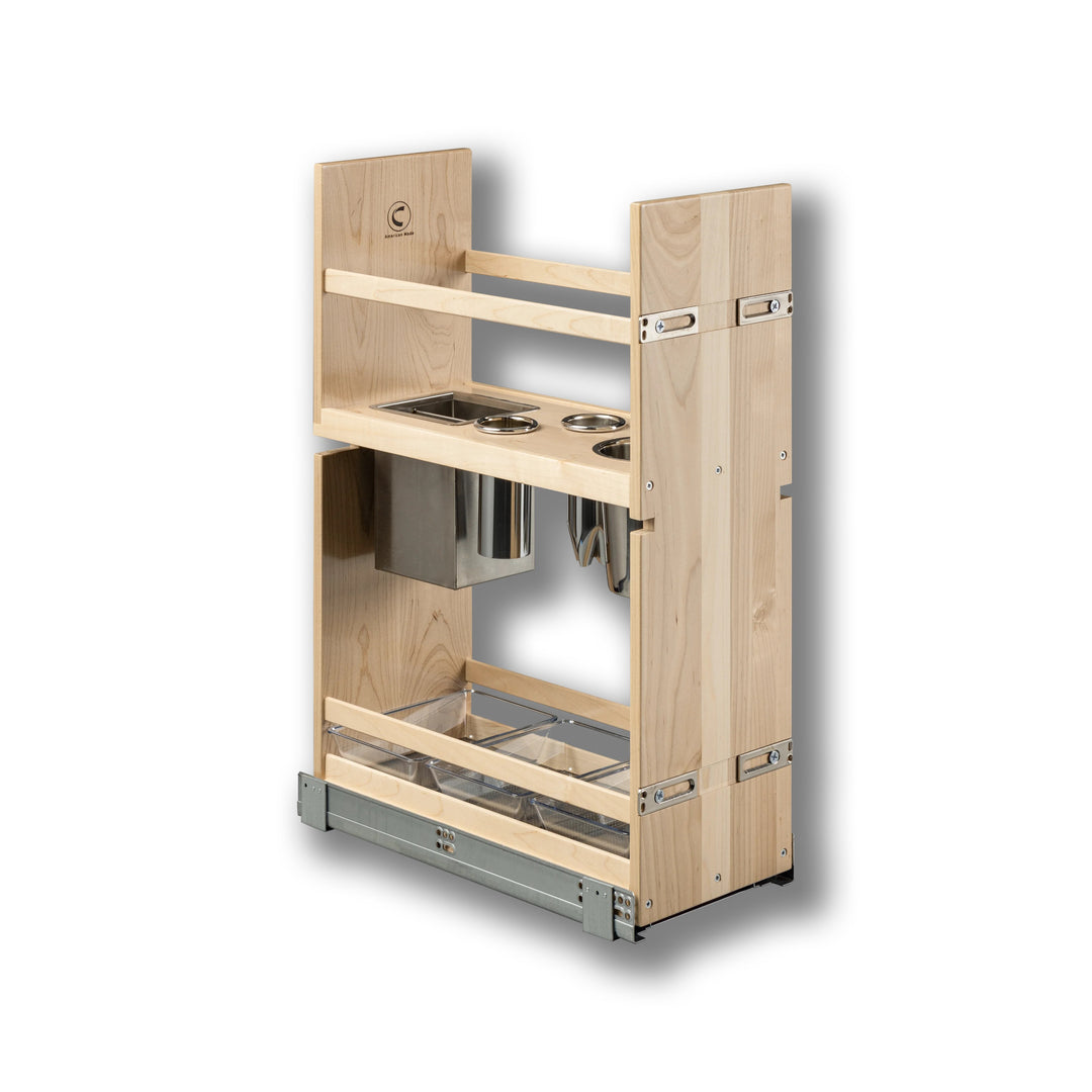 Vanity Grooming Organizer without Electric in maple, studio view 2
