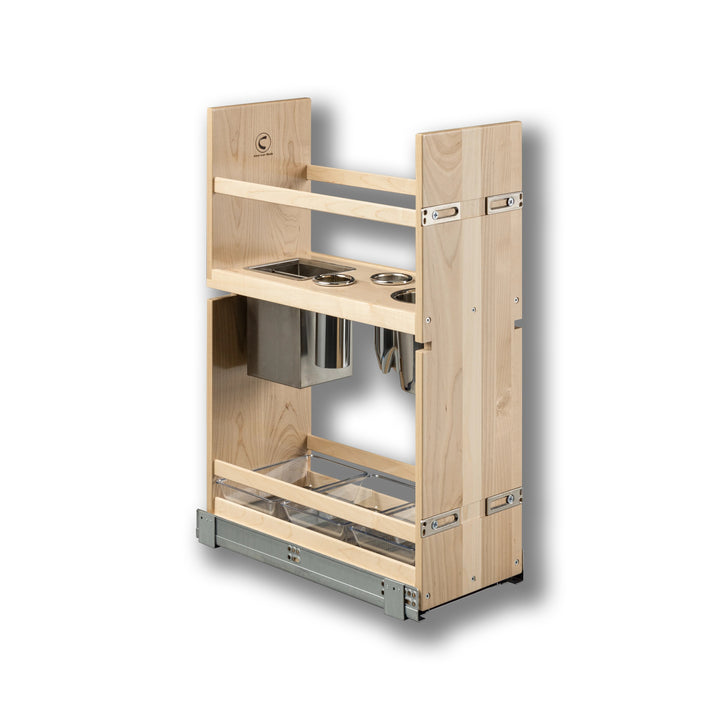 Vanity Grooming Organizer without Electric in maple, studio view 2