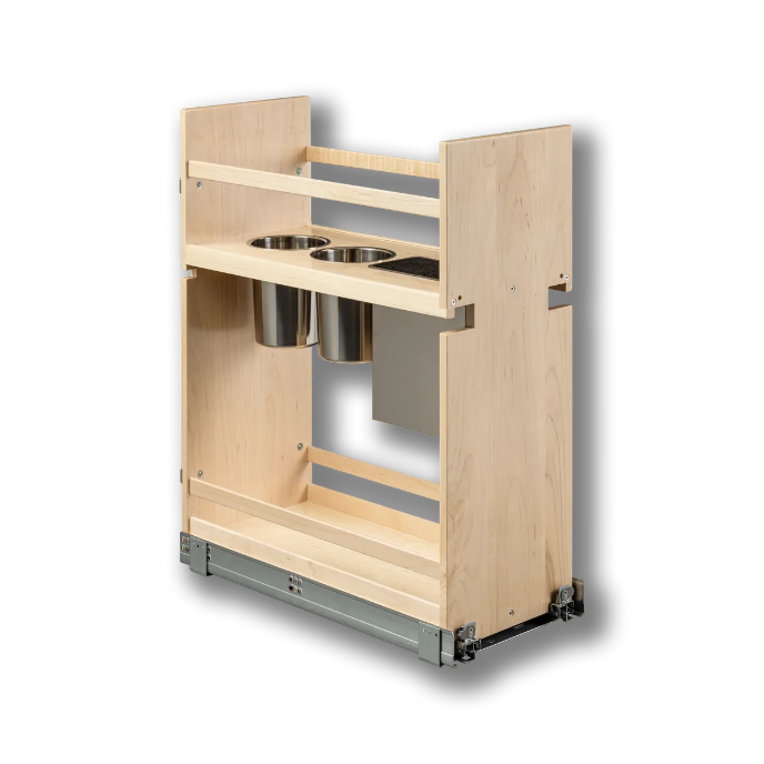 Century Components 10 1/2" Signature Series Frameless Pullout Canister Organizer with Knife Block For 10 1/2" Cabinet Opening (SIGKBI100PF)