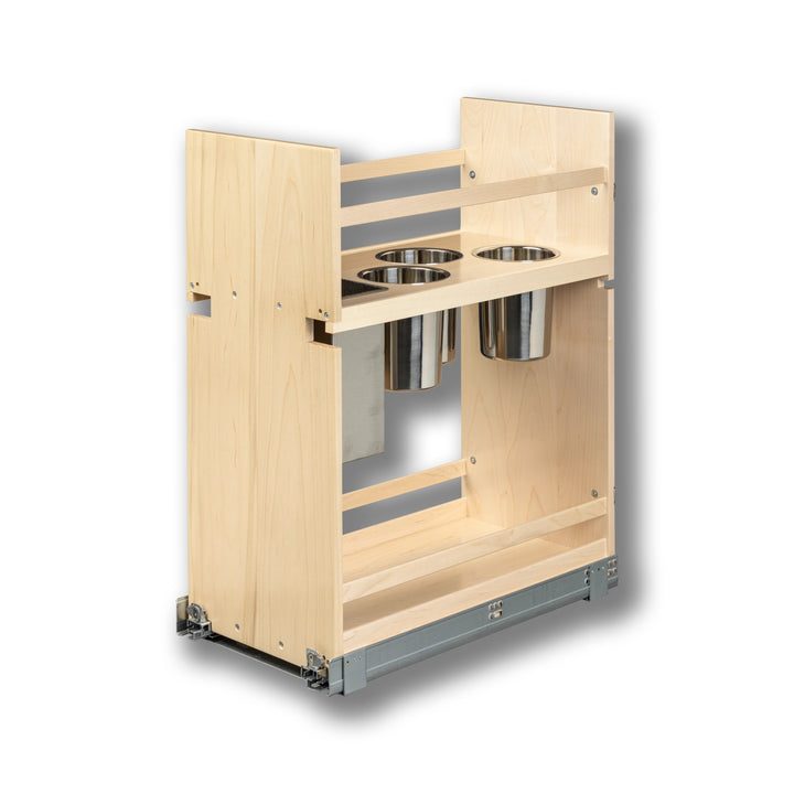 12" Signature Series Face Frame Pullout Canister Organizer with Knife Block in maple, studio view 2