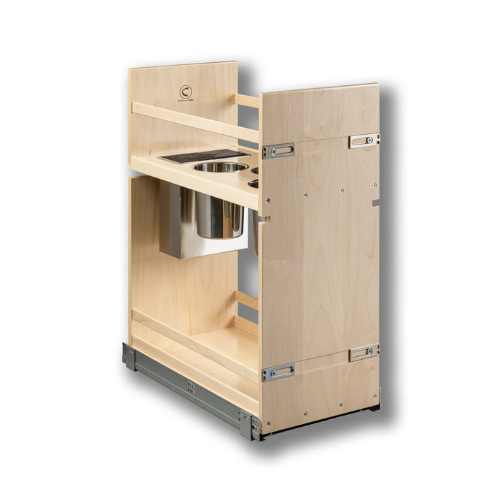 12" Signature Series Face Frame Pullout Canister Organizer with Knife Block in maple, studio view 3
