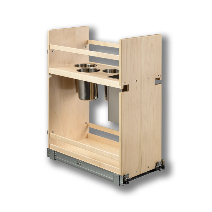 12" Signature Series Face Frame Pullout Canister Organizer with Knife Block in maple, studio view 5