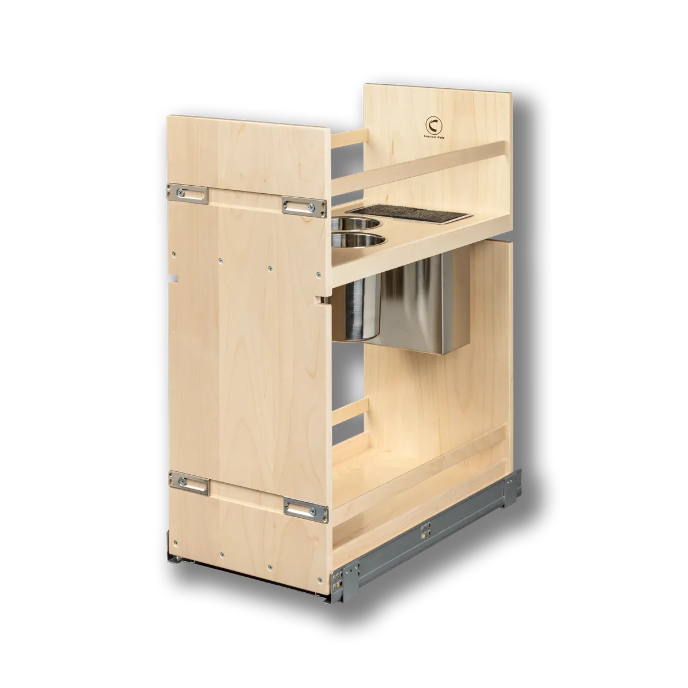 Century Components 12" Signature Series Face Frame Pullout Canister Organizer with Knife Block For 12" Cabinet Opening (SIGKBI115PF)