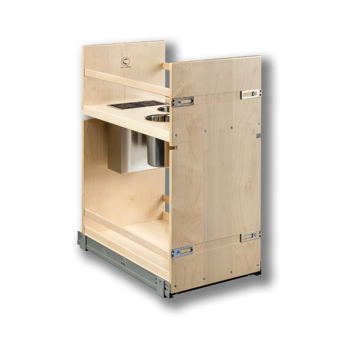 Century Components Signature Series 13 1/2" Soft Close Base Cabinet Organizer with Adjustable Middle Shelf For 13 1/2" Cabinet Opening (SIGKBI130PF)