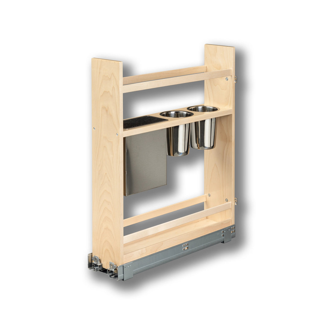 6" Signature Series Face Frame Pullout Canister Organizer with Knife Block in maple, studio view 3