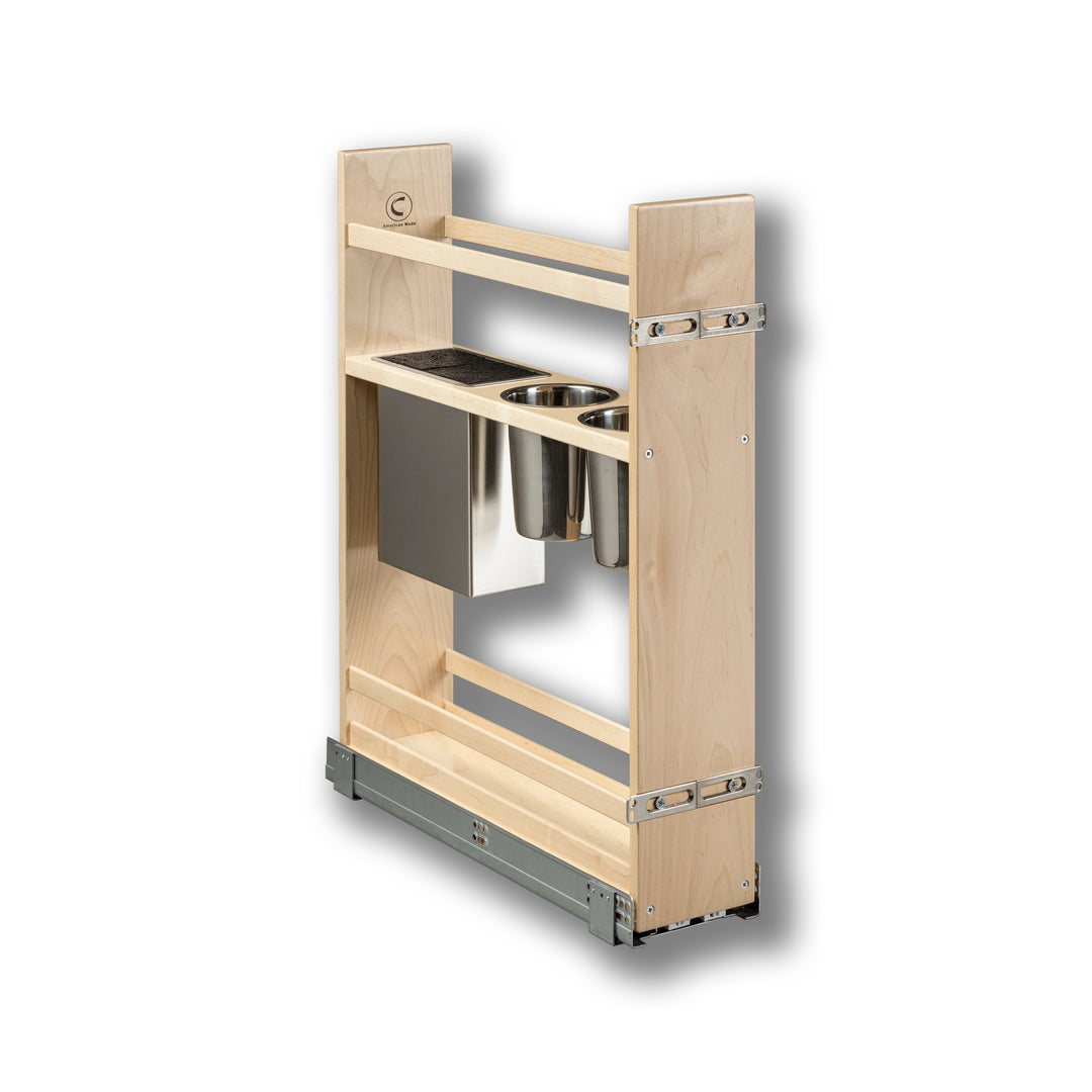 6" Signature Series Face Frame Pullout Canister Organizer with Knife Block in maple, studio view 4
