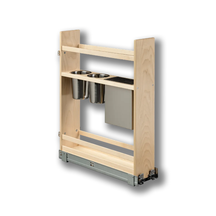 Century Components 6" Signature Series Face Frame Pullout Canister Organizer with Knife Block For 6" Cabinet Opening (SIGKBI55PF)