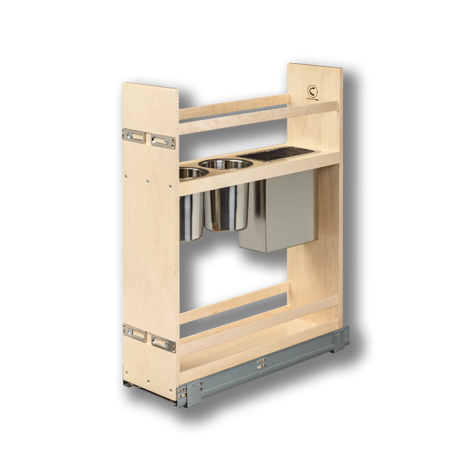 Century Components 7 1/2" Signature Series Frameless Pullout Canister Organizer with Knife Block For 7 1/2" Cabinet Opening (SIGKBI70PF)