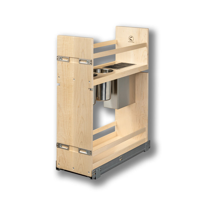 9" Signature Series Face Frame Pullout Canister Organizer with Knife Block in maple, studio view 5