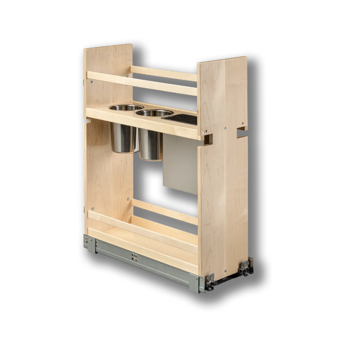 Century Components 9" Signature Series Face Frame Pullout Canister Organizer with Knife Block For 9" Cabinet Opening (SIGKBI85PF)