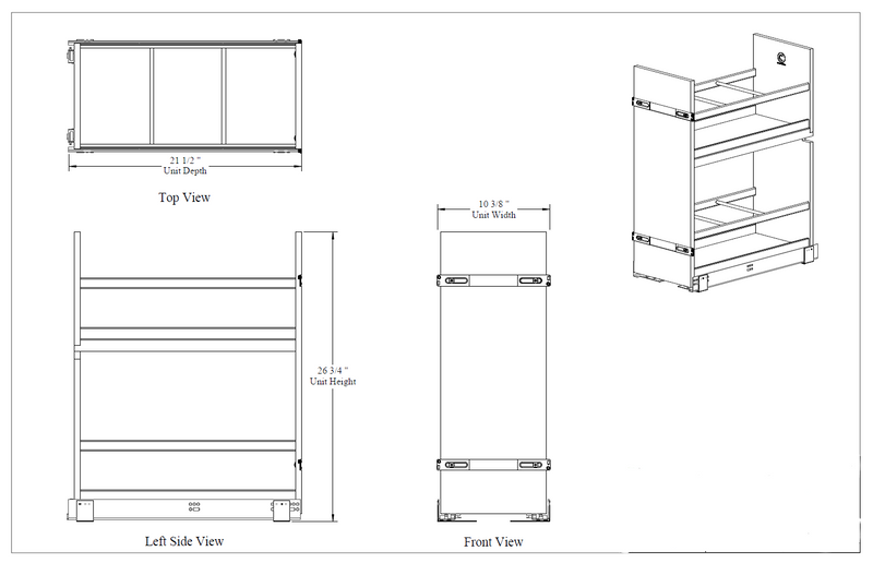 Century Components - (NEW) 10 3/8" Signature Series Oil & Vinegar Organizer - SIGOV100PF