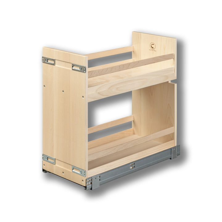 10 1/2" Short Height Base Cabinet Pull-Out Organizer in maple