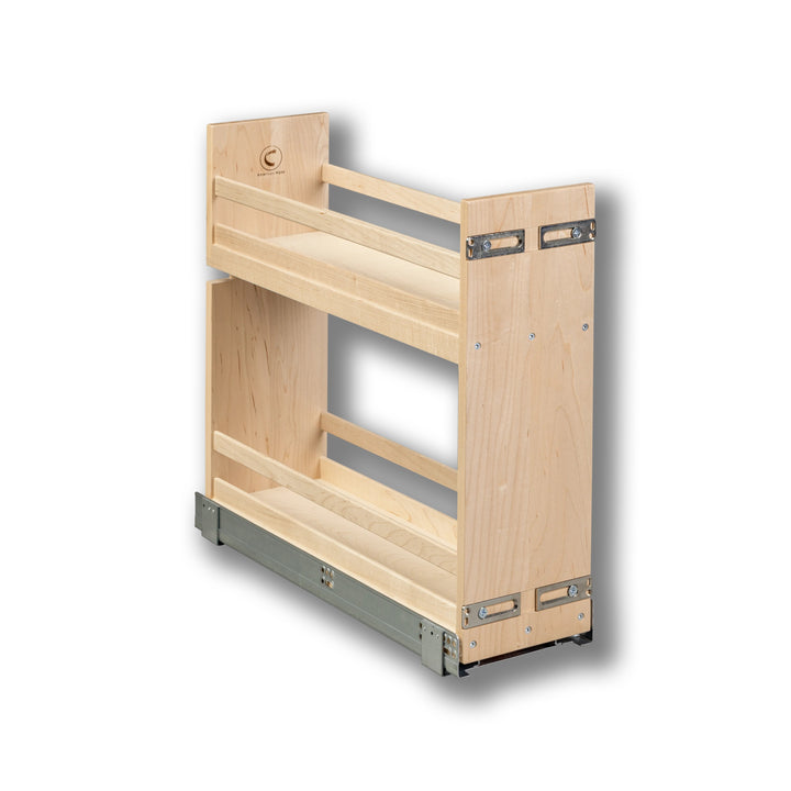 7 1/2" Short Height Base Cabinet Pull-Out Organizer in maple, studio view 3
