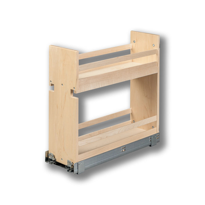 7 1/2" Short Height Base Cabinet Pull-Out Organizer in maple, studio view 4