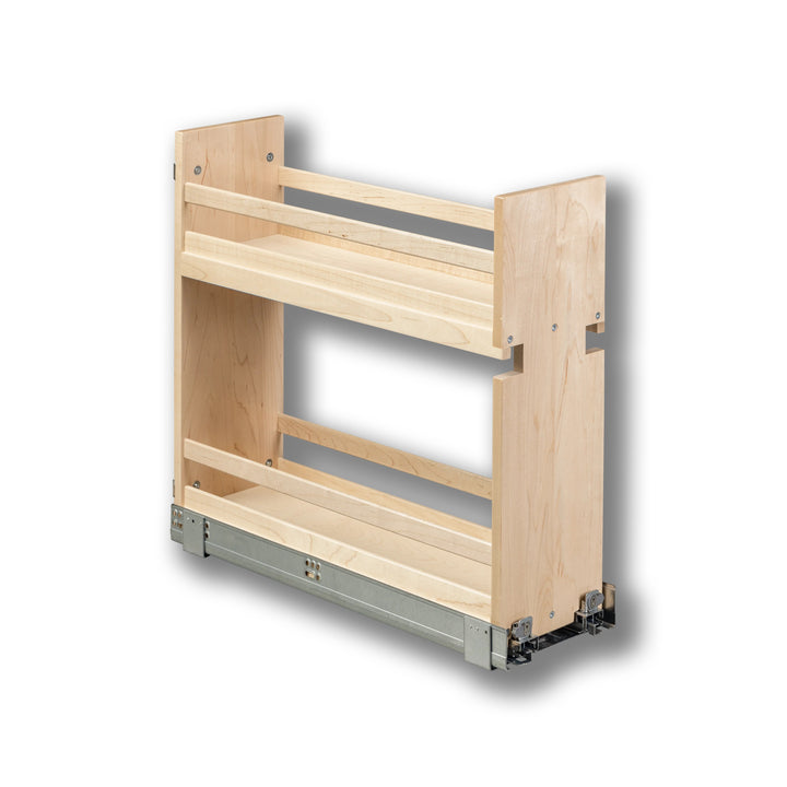 7 1/2" Short Height Base Cabinet Pull-Out Organizer in maple, studio view 5