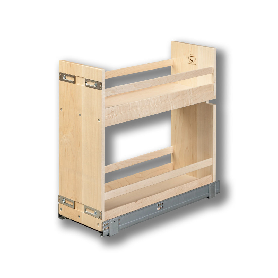 8 1/2" Short Height Base Cabinet Pull-Out Organizer in maple