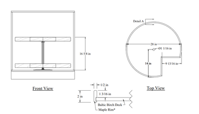 Century Components - Walnut Creek Signature Series Lazy Susan - Two 28" Pie Cut Shelves With Hardware - WCCSIGSHO28PCPF
