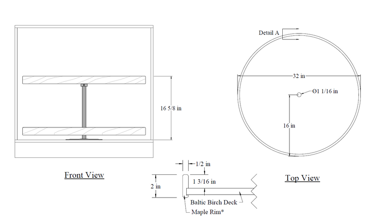 Century Components - Walnut Creek Signature Series Lazy Susan - Two 32" Full Round Shelves With Hardware - WCCSIGSHO32FRPF