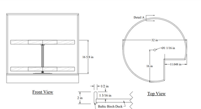 Century Components - Signature Series Lazy Susan - Two 32" Pie Cut Shelves With Hardware - SIGSHO32PCPF