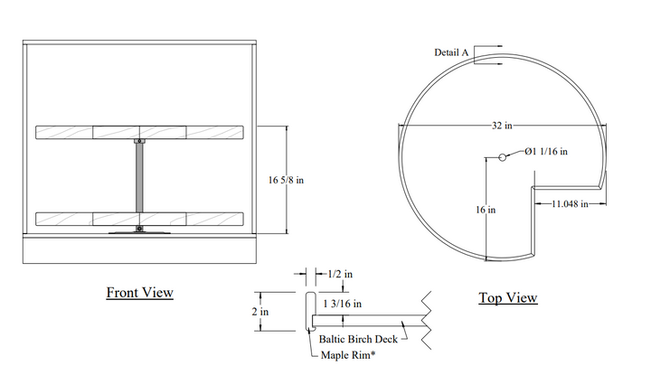Century Components 32" Pie Cut Lazy Susan Trays Only - Hardware Sold Separately (SHO32PCPF)