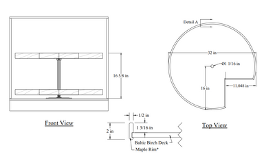 Century Components - Walnut Creek Signature Series Lazy Susan - Two 32" Pie Cut Shelves With Hardware - WCCSIGSHO32PCPF