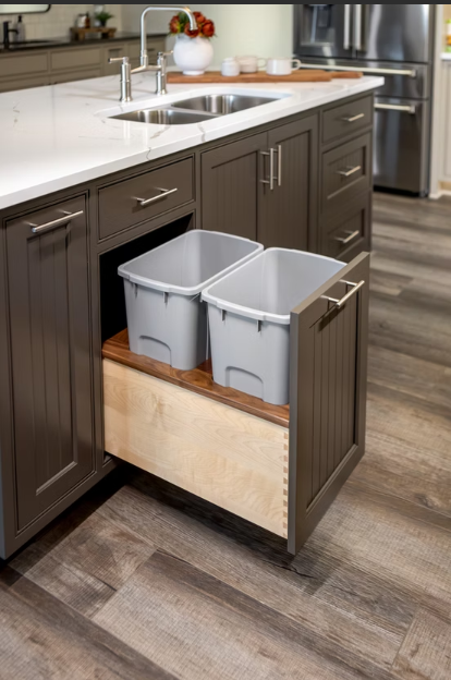 Century Components 18" Walnut Creek Double 34 Quart Bottom Mount Waste Container (WCCBM175-34PF-GR)