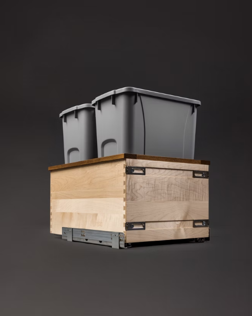 Century Components 18" Walnut Creek Double 34 Quart Bottom Mount Waste Container (WCCBM175-34PF-GR)
