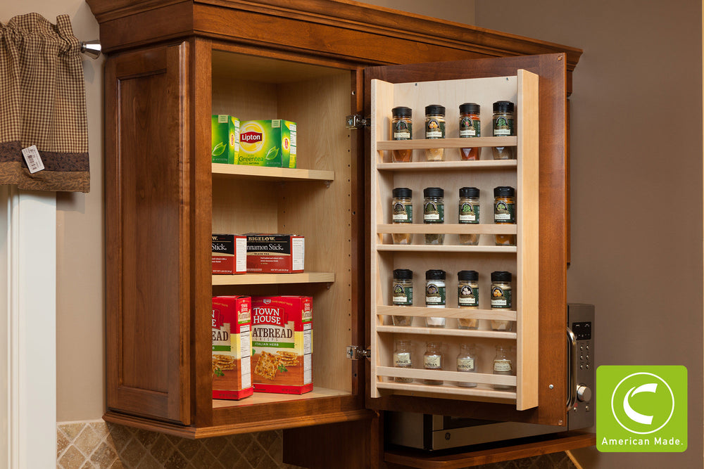 Mounted Spice Wooden Spice Rack Inside Cabinet Door Rev-A-Shelf