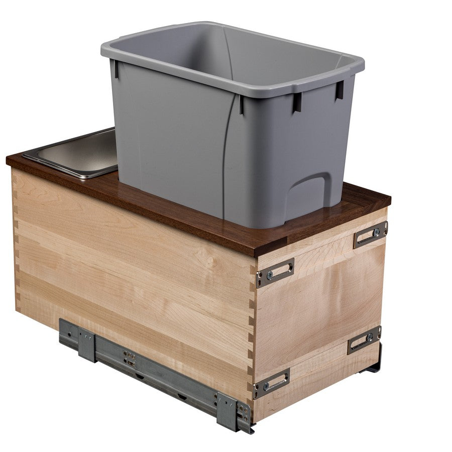 Century Components 12" Walnut Creek Single 34 Quart Bottom Mount Waste Container (WCCBM115-34PF-GR)