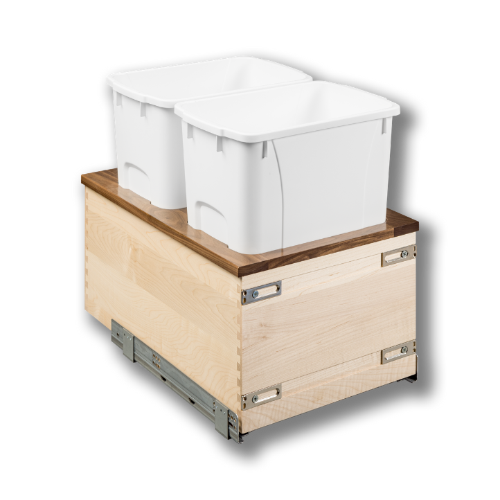 Century Components 15" Walnut Creek Double 34 Quart Bottom Mount Waste Container (WCCBM145-34PF)