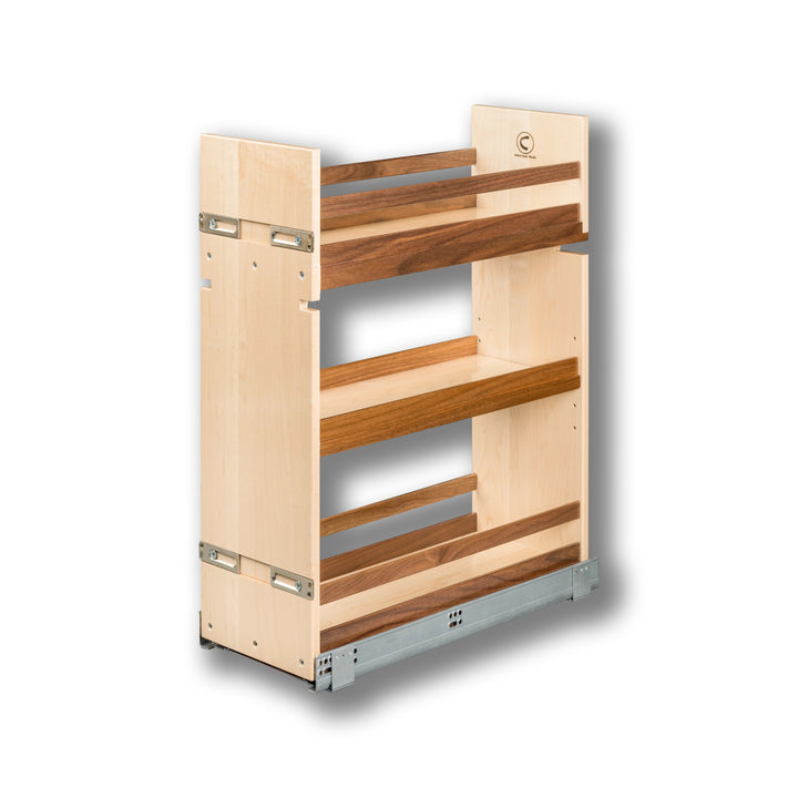 9" Walnut Creek Series Base Cabinet Organizer in maple and walnut
