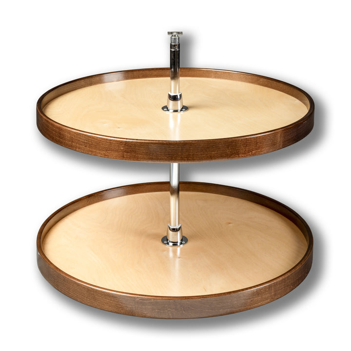 Walnut Creek Contender Series Lazy Susan - Two 28" Full Round Shelves - Hardware Included in maple and walnut