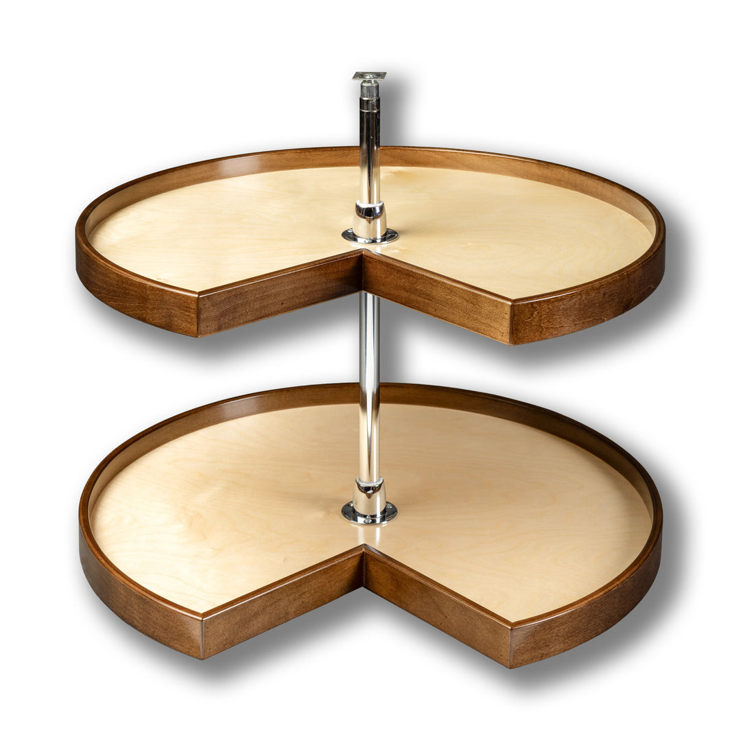 Walnut Creek Contender Series Lazy Susan - Two 28" Pie Cut Shelves - Hardware Included in maple and walnut