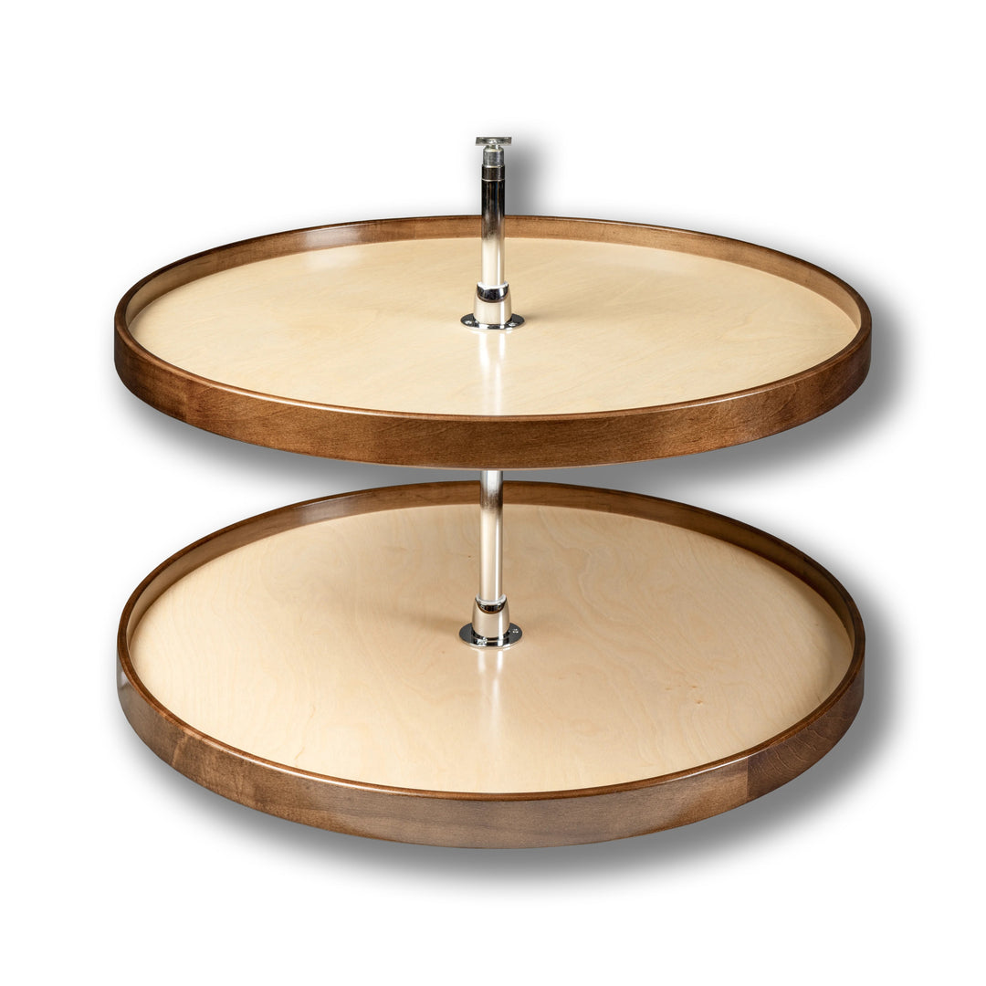 Walnut Creek Contender Series Lazy Susan - Two 32" Full Round Shelves - Hardware Included in maple and walnut