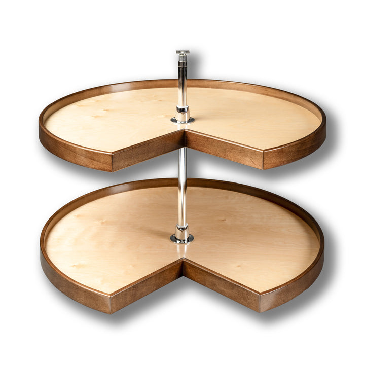 Walnut Creek Contender Series Lazy Susan - Two 32" Pie Cut Shelves - Hardware Included in maple and walnut