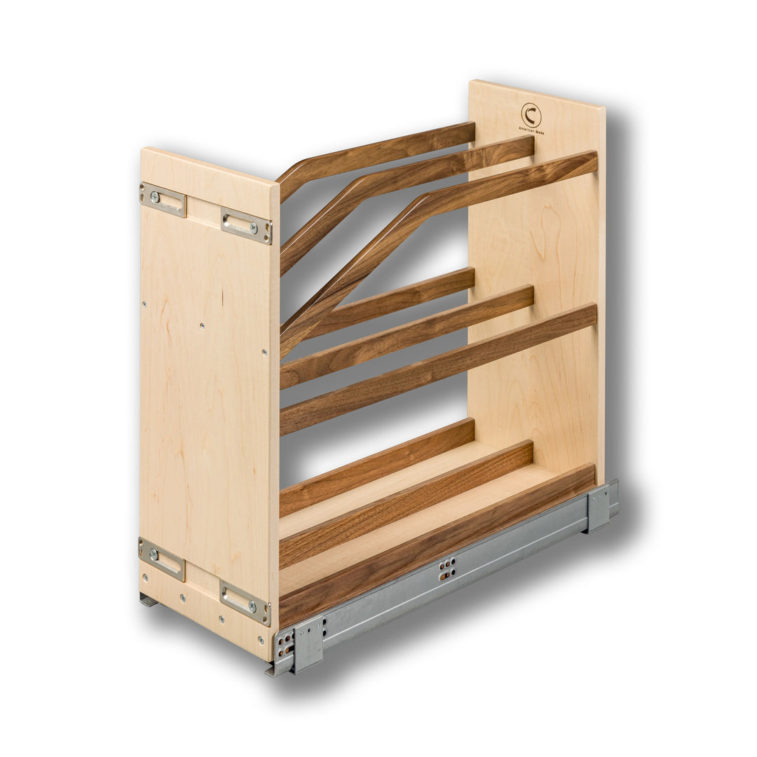 9" Walnut Creek Series Cookie Tray Pull-Out in maple and walnut
