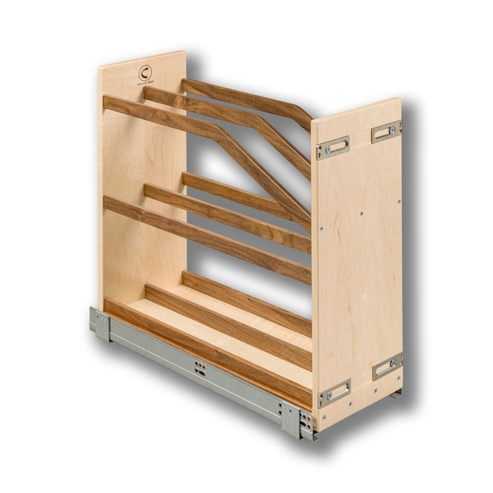 9" Walnut Creek Series Cookie Tray Pull-Out in maple and walnut, studio view 4