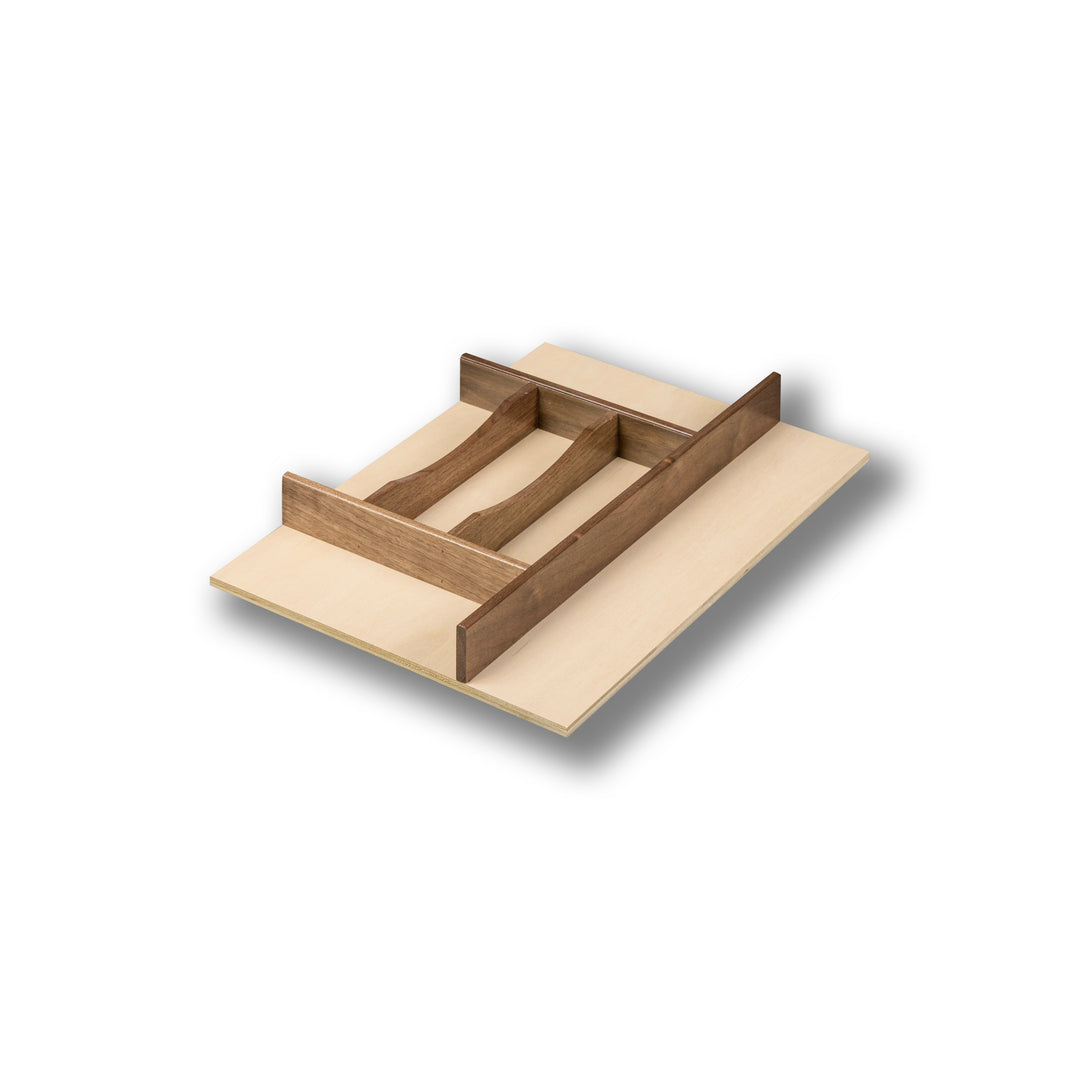 14" Walnut Creek Series Silverware Tray Insert in maple and walnut, studio view 2