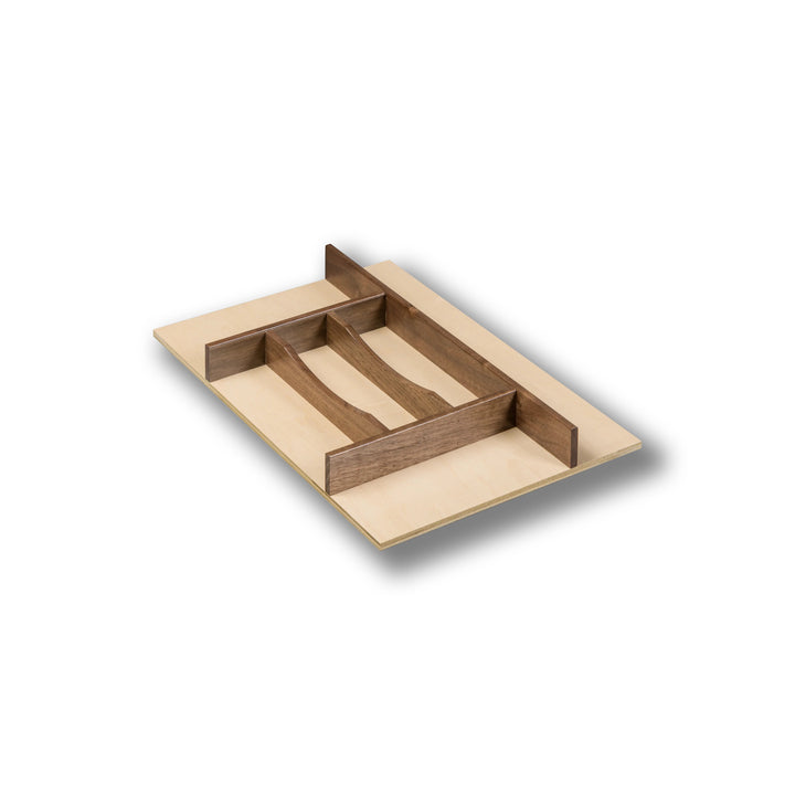14" Walnut Creek Series Silverware Tray Insert in maple and walnut, studio view 3