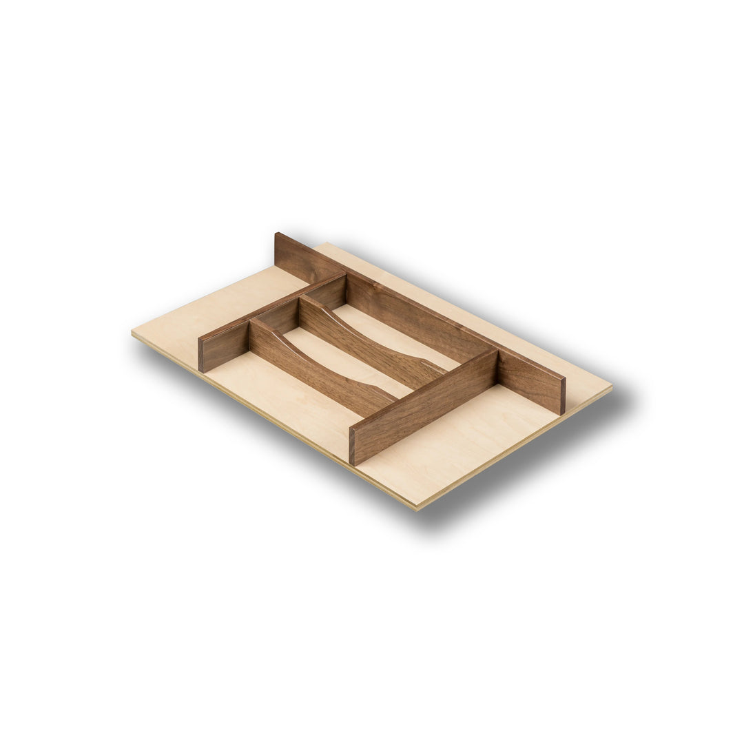 14" Walnut Creek Series Silverware Tray Insert in maple and walnut, studio view 4