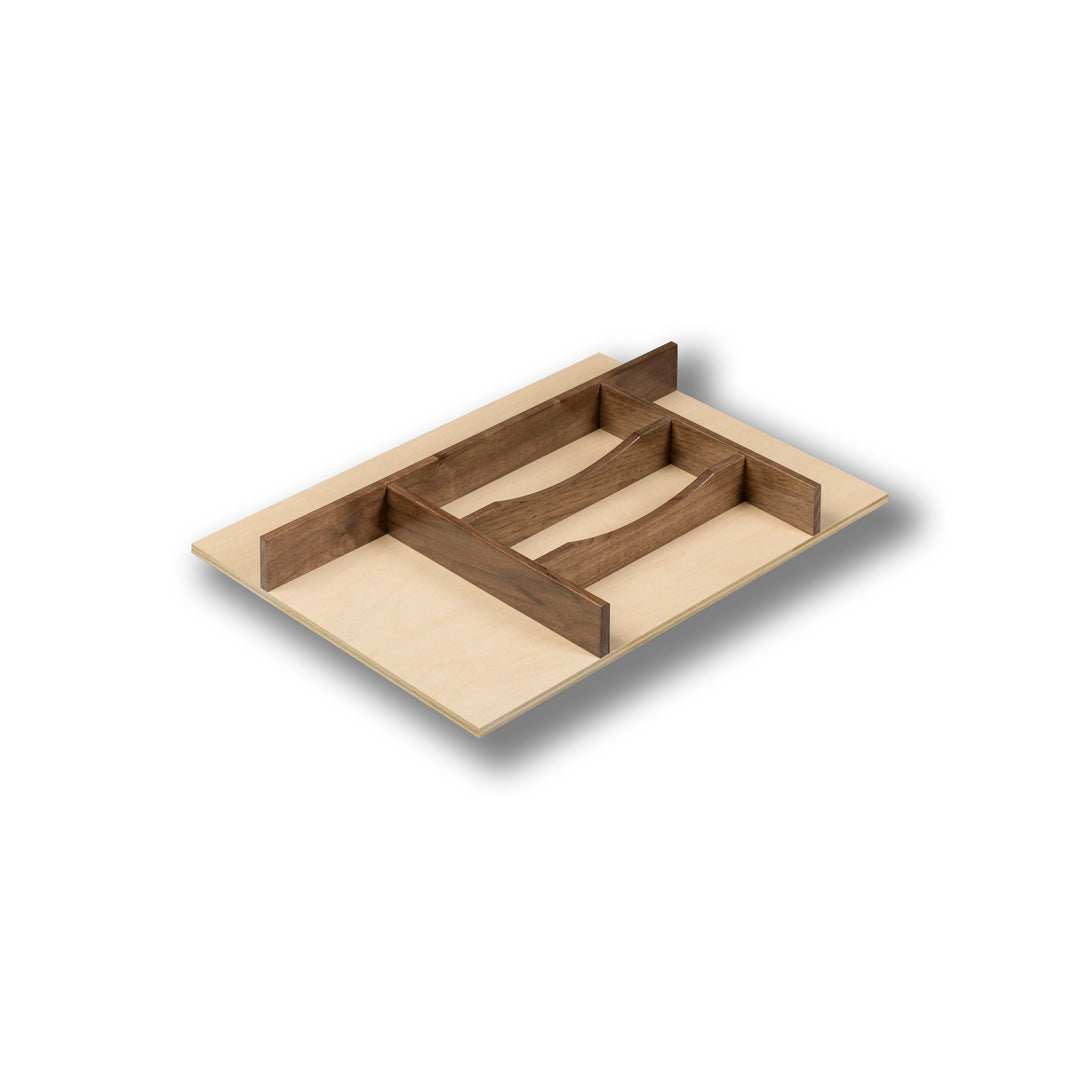14" Walnut Creek Series Silverware Tray Insert in maple and walnut, studio view 5