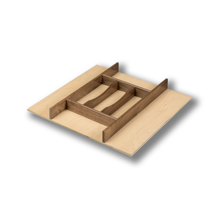 20" Walnut Creek Series Silverware Tray Insert in maple and walnut, studio view 2